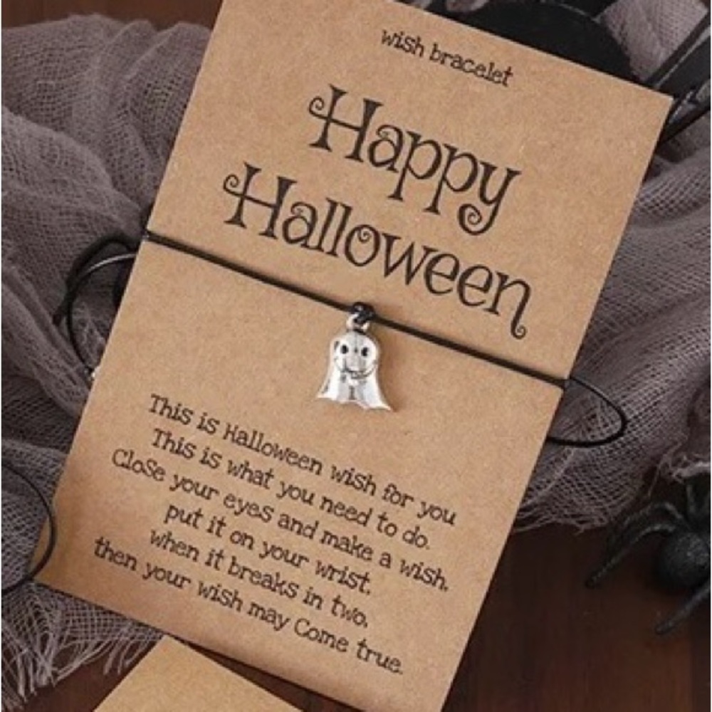 Happy ghost Halloween wish bracelet.